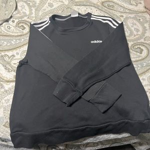 ADDIDAS SWEATSHIRT, BLACK AND WHITE, WORN ONCE, LARGE